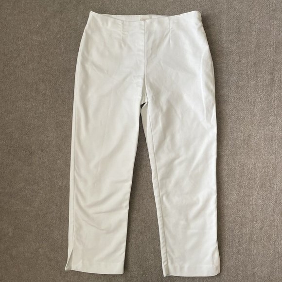Chico's Pants - Chico's Pants Womens 00 (Size 2) White Cropped Stretch Side Zip Casual Summer